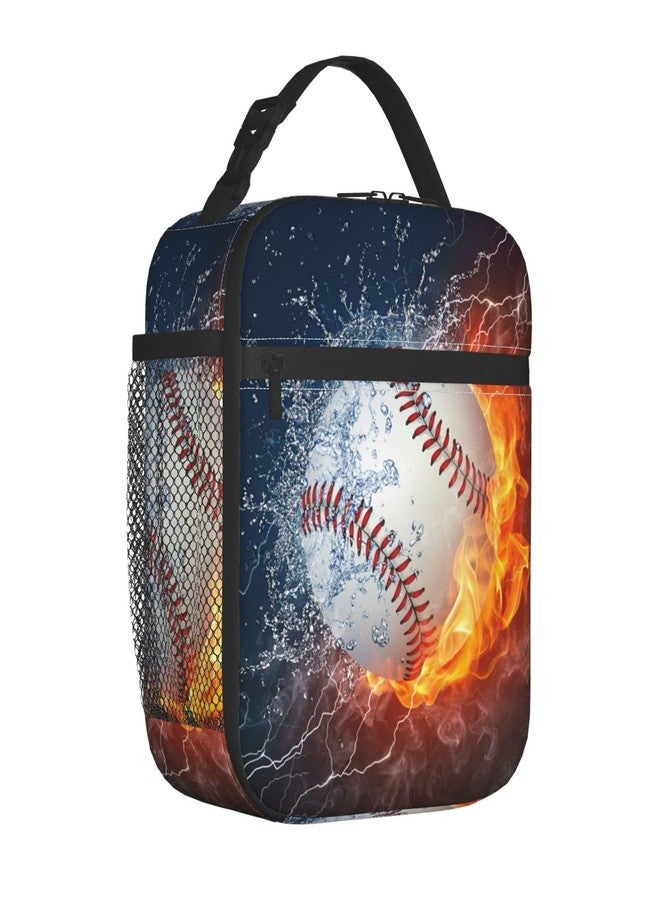 Funacola Baseball Ball Cool Lunch Bag For Boys Men Reusable Lunch Box Insulated Portable Meal Tote For Kids Girls School Women Work Travel Picnic - Image 2
